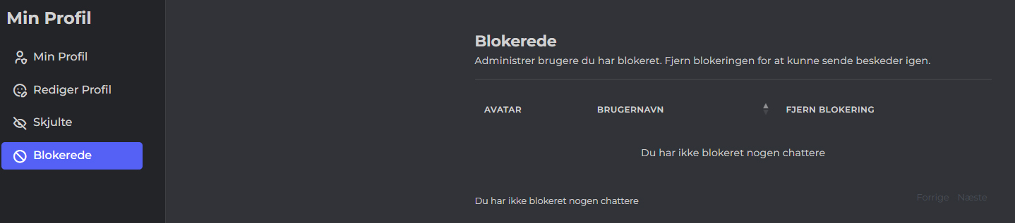 Ny Opdatering - Blokeret bruger Liste