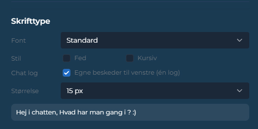 Ny Opdatering - Egne Chatbeskeder i venstre side